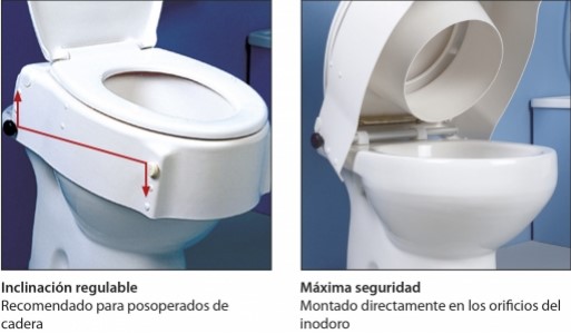 Asiento elevador WC regulable 3 alturas con tapa