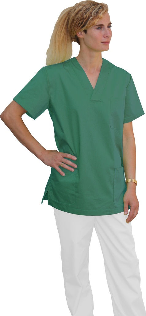 Camisa cuello pico Verde