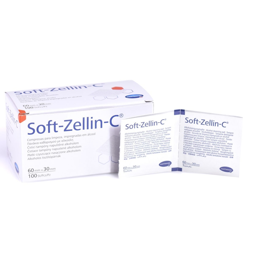 Toallitas con alcohol Soft-Zellin-C 100u