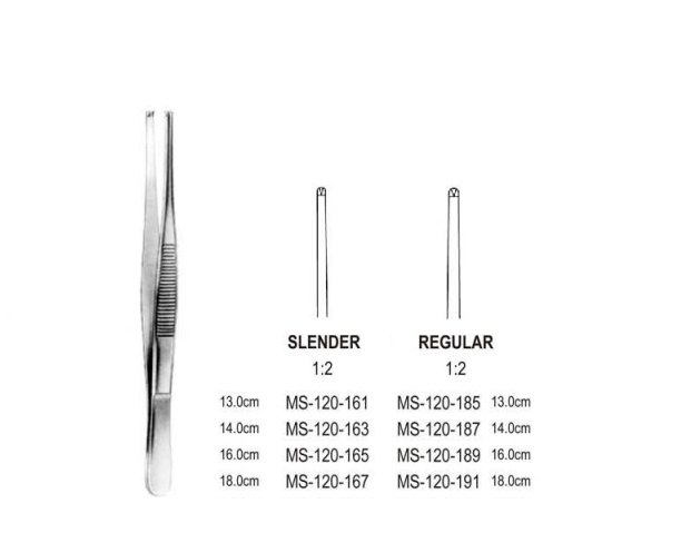 Pinza disección C/D 1x2