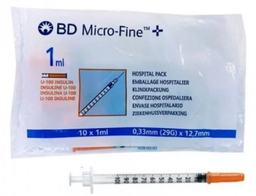 [010083] Jeringa BD Micro-Fine insulina 1ml aguja 29G bolsa 10u