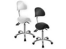 Taburete silla de montar con respaldo Mod. NOBLE